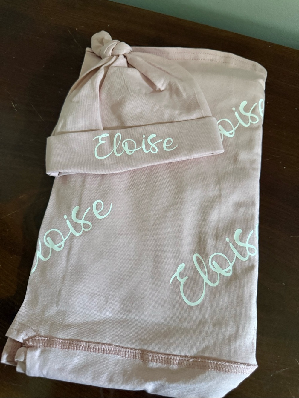 Personalized Pink Baby Hat & Blanket Set - "Eloise" plus mom and dad clothing!